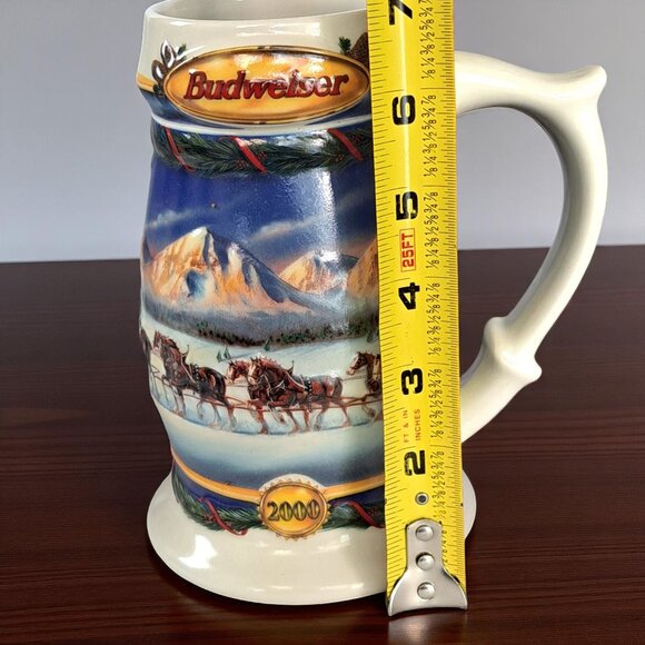 BUDWEISER 2000 Holiday STEIN Beer MUG "Holiday in the Mountains" in Box COA - Picture 7 of 13